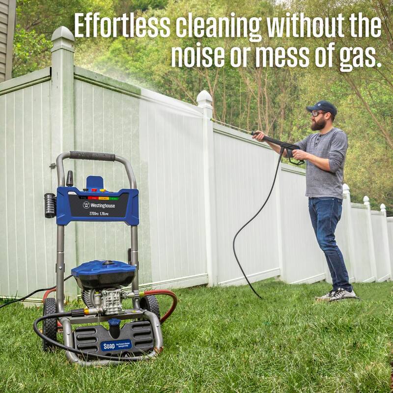 Westinghouse 2700 PSI 1.76 GPM 13 Amp Cold Water Electric Powered Pressure Washer with Turbo Nozzle and 5 Quick Connect Tips - WPX2700e