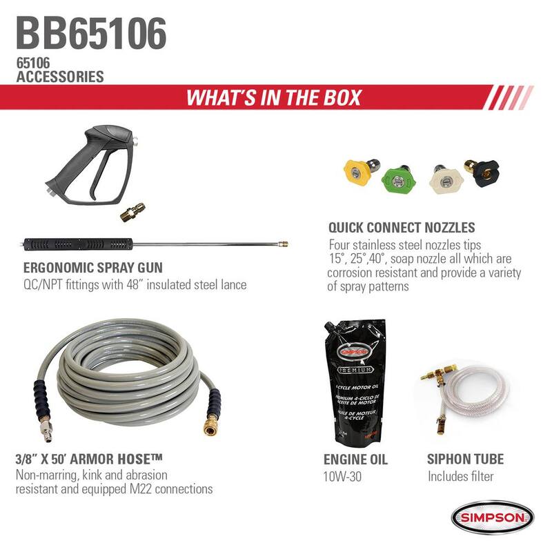 SIMPSON 4000 PSI 4.0 GPM Hot/Cold Water Gas Pressure Washer with HONDA GX390 Engine - 65106
