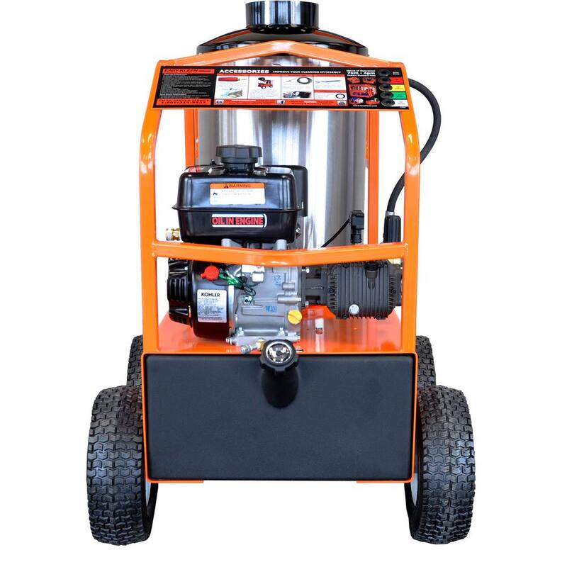 Unbranded Commercial 2700 PSI 3 GPM Gasoline Driven Hot Water Pressure Washer - EZO2703G
