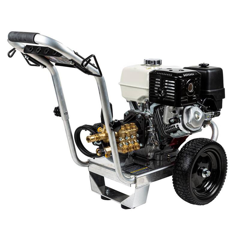 BE POWER EQUIPMENT 4000 PSI 4.0 GPM Cold Water Gas Pressure Washer Honda GX390 and Comet Triplex Pump on Aluminum Frame - B4013HACS