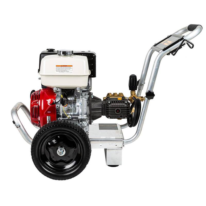 BE POWER EQUIPMENT 4000 PSI 4.0 GPM Cold Water Gas Pressure Washer Honda GX390 and Comet Triplex Pump on Aluminum Frame - B4013HACS