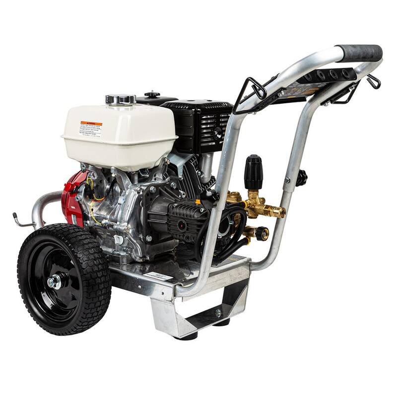 BE POWER EQUIPMENT 4000 PSI 4.0 GPM Cold Water Gas Pressure Washer Honda GX390 and Comet Triplex Pump on Aluminum Frame - B4013HACS