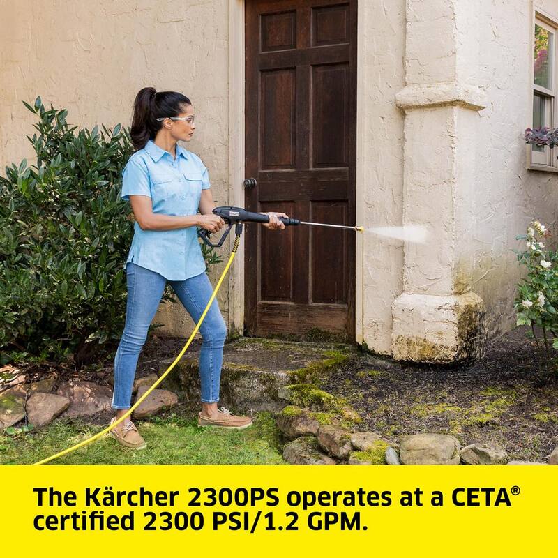 Karcher 2300 PSI 1.2 GPM K2300PS Electric Power Pressure Washer with Turbo, 15-Degree, 40-Degree and Soap Nozzles - 1.106-222.0