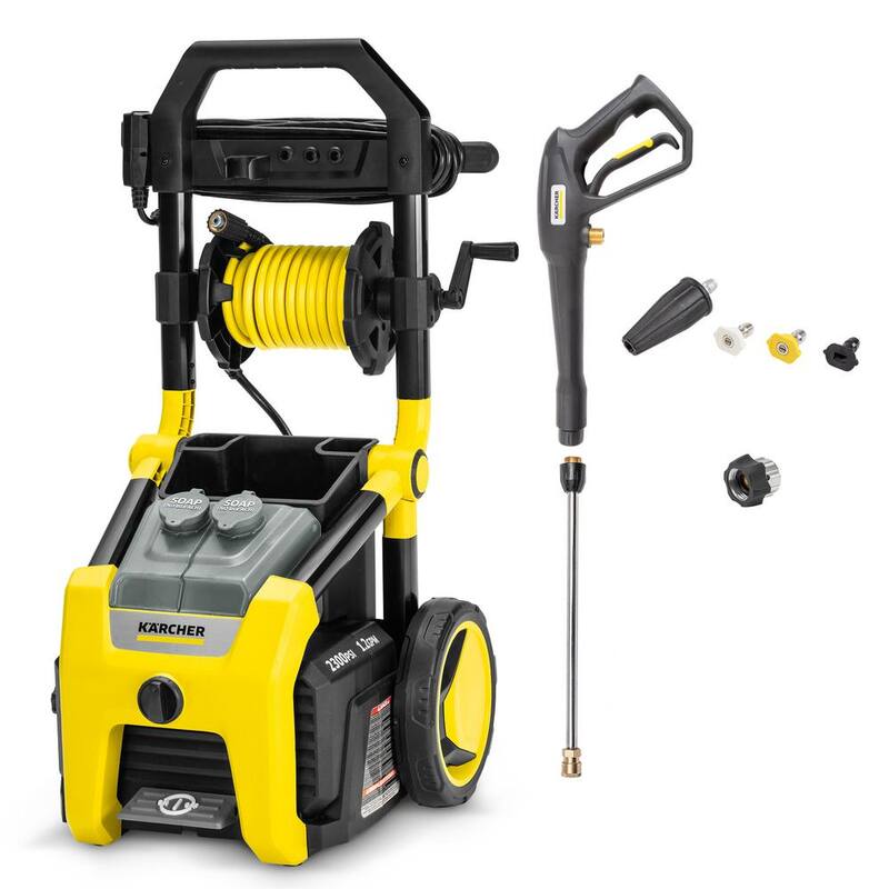 Karcher 2300 PSI 1.2 GPM K2300PS Electric Power Pressure Washer with Turbo, 15-Degree, 40-Degree and Soap Nozzles - 1.106-222.0