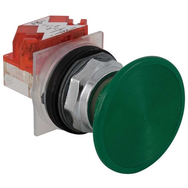 Botón pulsador no iluminado de Schneider Electric, 30 mm, 1 contacto normalmente cerrado, verde - 9001KR25GH6