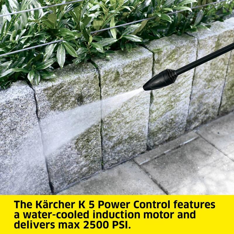 Karcher 2500 Max PSI 1.55 GPM K 5 Power Control Cold Water Corded Electric Induction Pressure Washer Vario and DirtBlaster Wands - 1.324-568.0