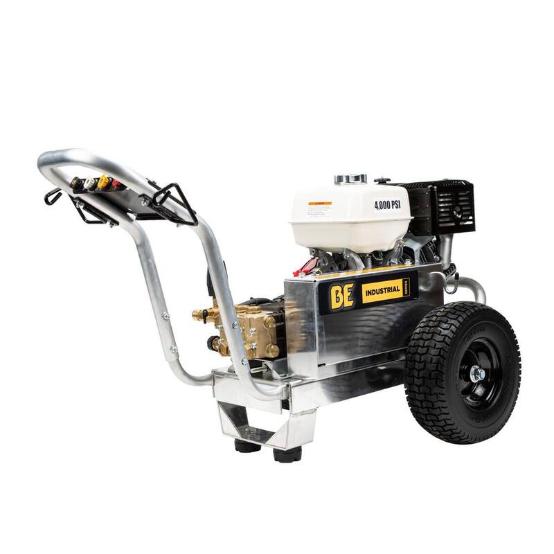 BE POWER EQUIPMENT 4000 PSI 4.0 GPM Cold Water Gas Pressure Washer Honda GX390 and Comet Triplex Pump on Aluminum Frame - B4013HABC