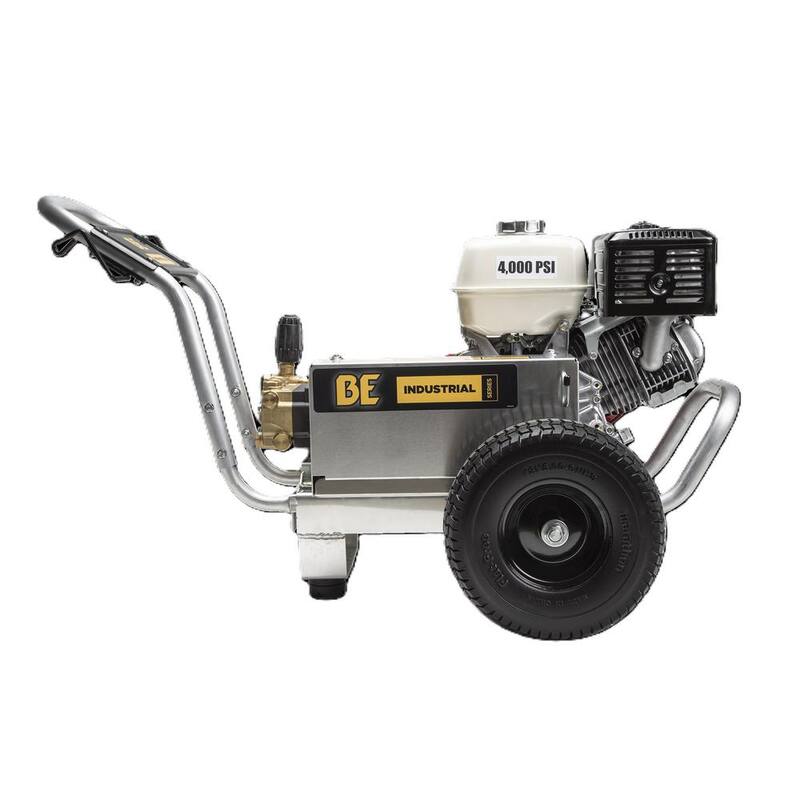 BE POWER EQUIPMENT 4000 PSI 4.0 GPM Cold Water Gas Pressure Washer Honda GX390 and Comet Triplex Pump on Aluminum Frame - B4013HABC