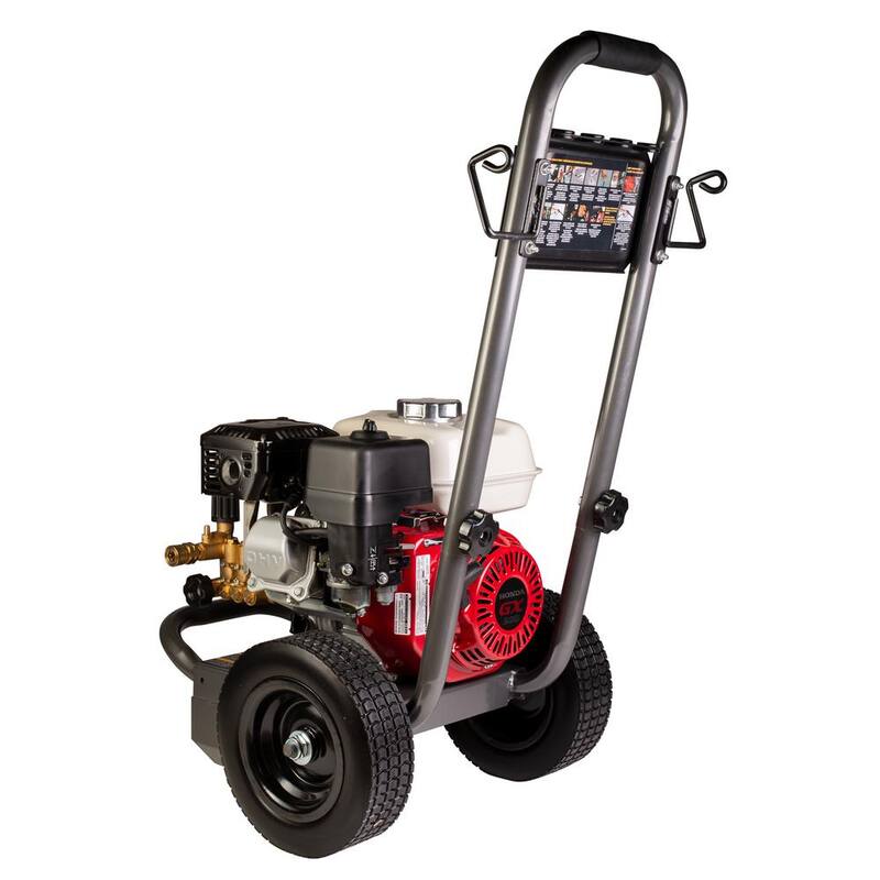 BE POWER EQUIPMENT 3200 PSI 2.8 GPM Cold Water Gas Pressure Washer Honda GX200 Engine and Triplex Pump - B3265HA