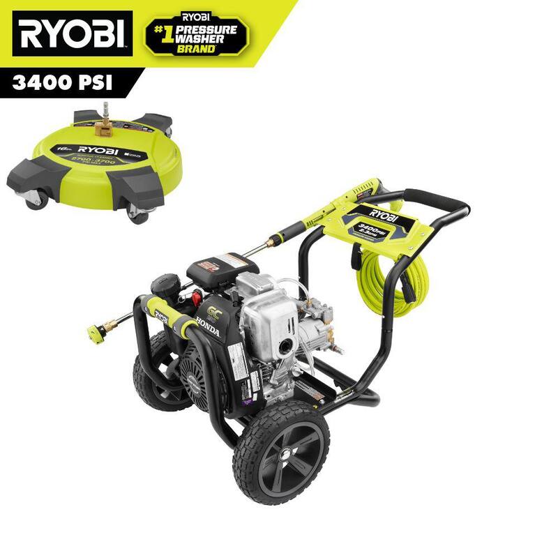 RYOBI 3400 PSI 2.3 GPM Cold Water Gas Pressure Washer with 16 in. Surface Cleaner - RY803423H