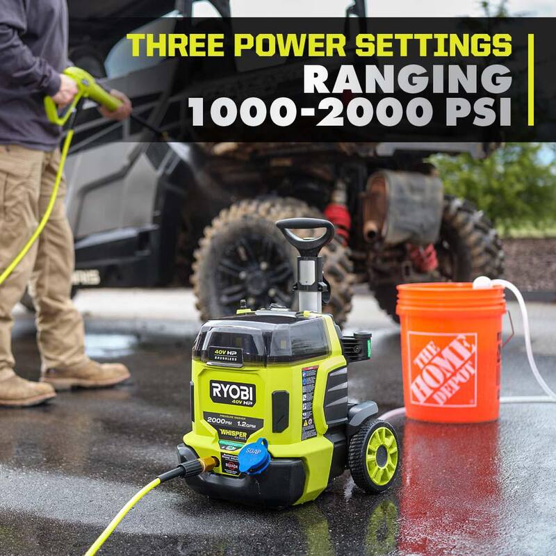 RYOBI 40V HP Brushless Whisper Series 2000 PSI 1.2 GPM Cold Water Electric Pressure Washer (Tool Only) - RY40306BTLVNM