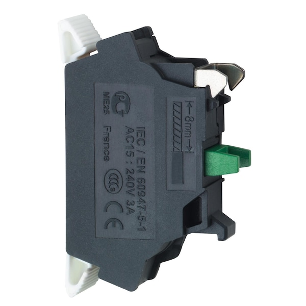 Bloque de contacto único de Schneider Electric, Harmony XB4, aleación de plata, terminal de resorte de abrazadera, 1NA - ZBE1015