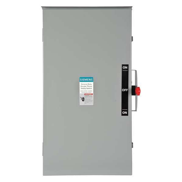 Interruptor de seguridad de un solo tiro sin fusible Siemens, deber general, 240V CA, 2PST, 200 A, NEMA 3R - DTGNF224NR