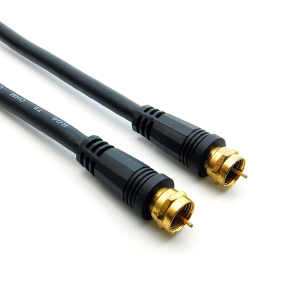 Cable RG6 F-Type con Tornillo Negro Chapado en Oro de 25 pies - Bestlink Netware 202715