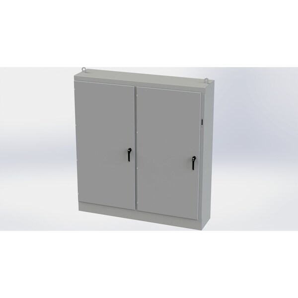 Saginaw Control & Engineering Carbon Steel Electrical Enclosures, 84 in H, 18 in D, 77-3/4 in W, NEMA 3R, 12, 13, Hinged - SCE-84XM7818G