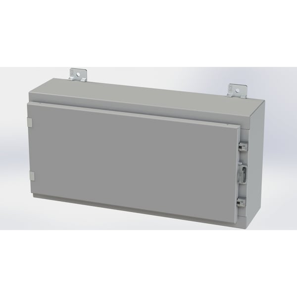 Saginaw Control & Engineering Carbon Steel Electrical Enclosures, 12 in H, 6 in D, 24 in W, NEMA 4, Hinged - SCE-12H2406LP