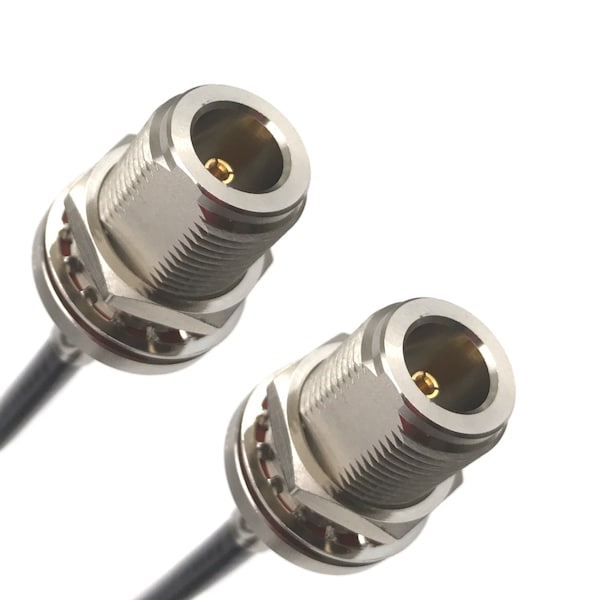 Cable de coaxial RG-58C con conectores N-Hembra a N-Hembra, 50 Ohm de Impedancia, 12 pies de longitud