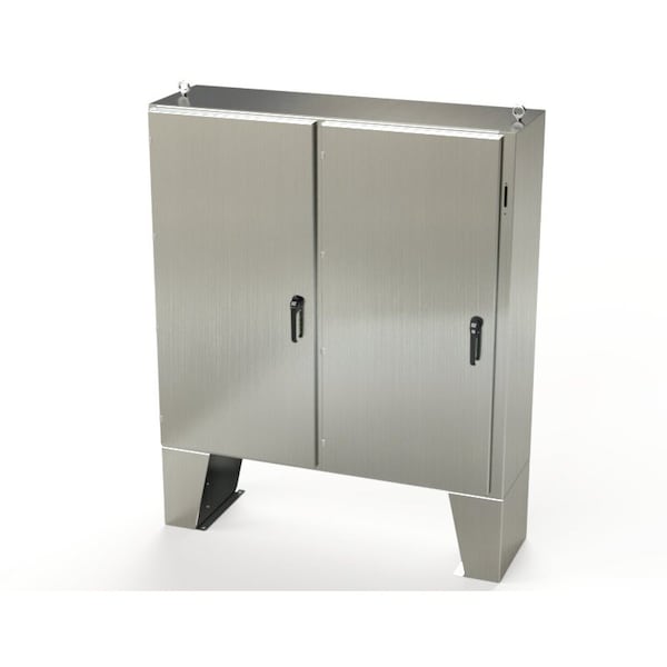Saginaw Control & Engineering 316 Stainless Steel Electrical Enclosures, 60 in H, 18 in D, 61 in W, NEMA 3R, 4, 4X, 12, 13 - SCE-60XEL6118SS6LP