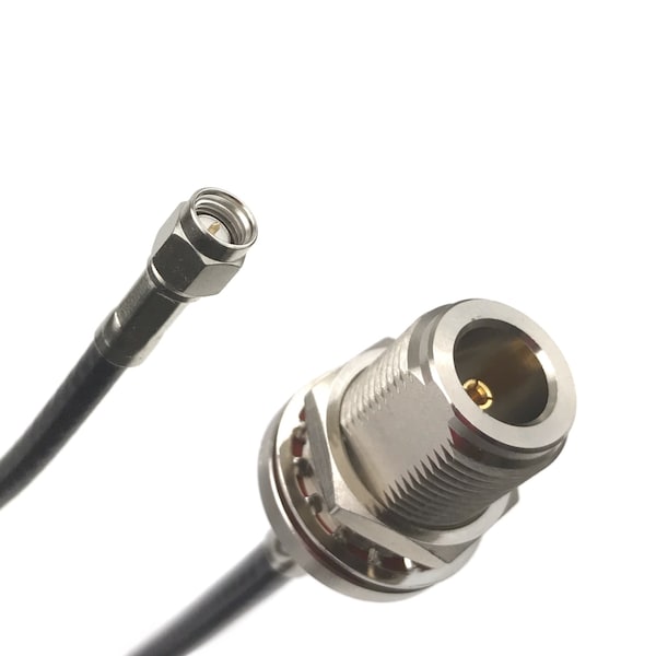 Cable de Coaxial RG-58C con ensamblaje de conectores SMA (macho) a N-Type (hembra), 50 Ohm de Impedancia, 12 pies de longitud - R-CX-1101-144