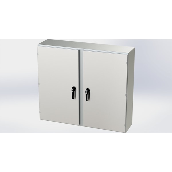Saginaw Control & Engineering 304 Stainless Steel Electrical Enclosures, 42 in H, 12 in D, 48 in W, NEMA 3R, 4, 4X, 12, 13 - SCE-42EL4812SSWFLP