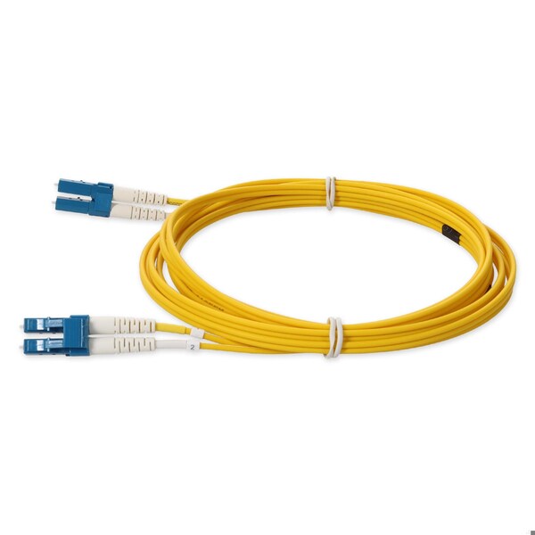 Cable de parche de fibra óptica dúplex amarillo recto LC macho a LC macho OS2 de 2M en pleno