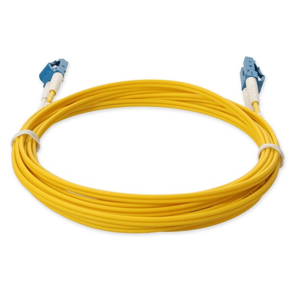 Cable de parche de fibra óptica dúplex amarillo recto LC macho a LC macho OS2 de 2M en pleno