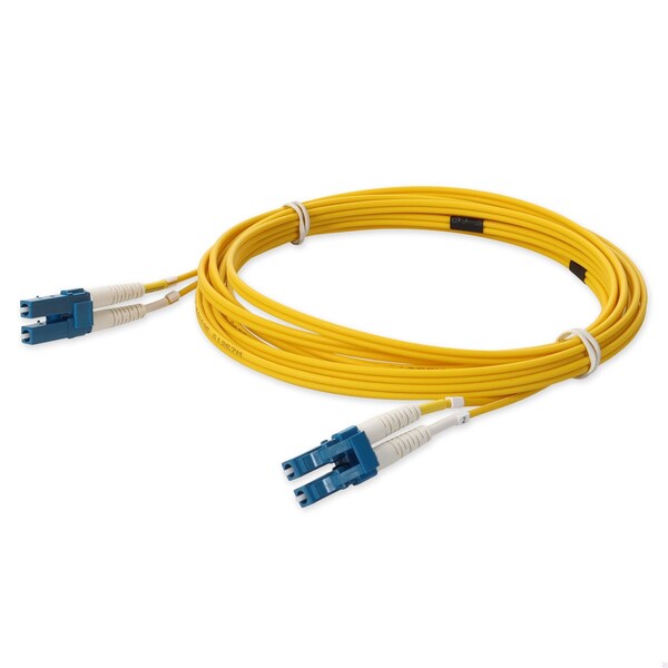 Cable de parche de fibra óptica dúplex amarillo recto LC macho a LC macho OS2 de 2M en pleno