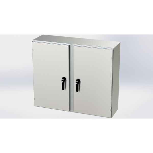 Saginaw Control & Engineering 304 Stainless Steel Electrical Enclosures, 36 in H, 12 in D, 42 in W, NEMA 3R, 4, 4X, 12, 13 - SCE-36EL4212SSWFLP