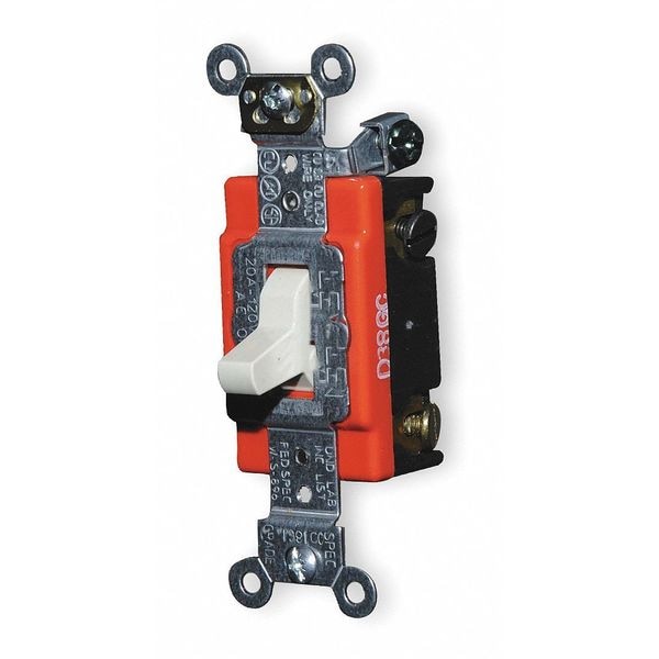 Interruptor de palanca Leviton de 20 amperes, 120-277V, de 4 vías, palanca en color marfil - 1224-2I.