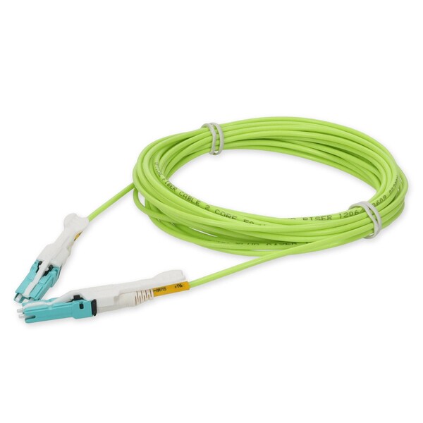 Add-On 5M CS MALE TO CS MALE STRAIGHT LIME GREEN OM5 DUPLEX FIBER OFNR RISER - ADD-CS-CS-5M5OM5