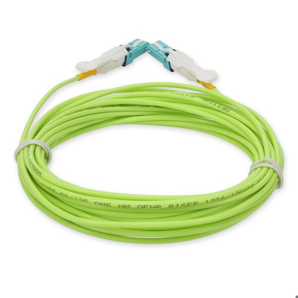 Add-On 5M CS MALE TO CS MALE STRAIGHT LIME GREEN OM5 DUPLEX FIBER OFNR RISER - ADD-CS-CS-5M5OM5