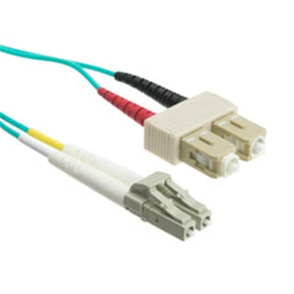 Cable Wholesale 5 m 10GB Aqua LC-SC Multimode Duplex Fiber Optic Cable - LCSC-31005