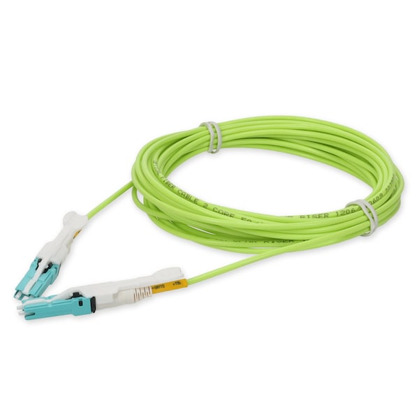 Cable de fibra óptica dúplex OM5 3M CS macho a CS macho recto verde lima para interiores - ADD-CS-CS-3M5OM5
