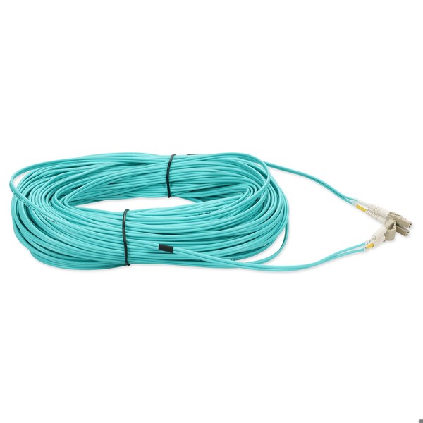 Cable de parche de fibra óptica dúplex recto Aqua OM4 LC macho a LC macho de 250FT