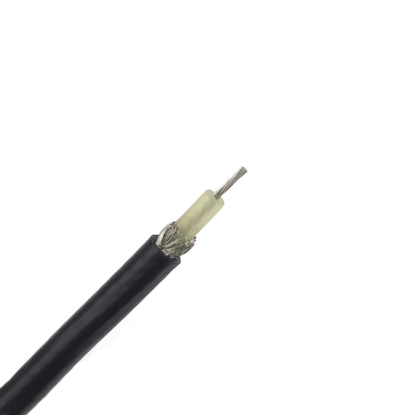 Remington Industries RG-58C/U Coaxial Cbl, Sngl-Shielded, 0.195" Dia Coax w/Blk PVC Jckt (Non-Contaminating), 4FT Lngth - RG-58C-4