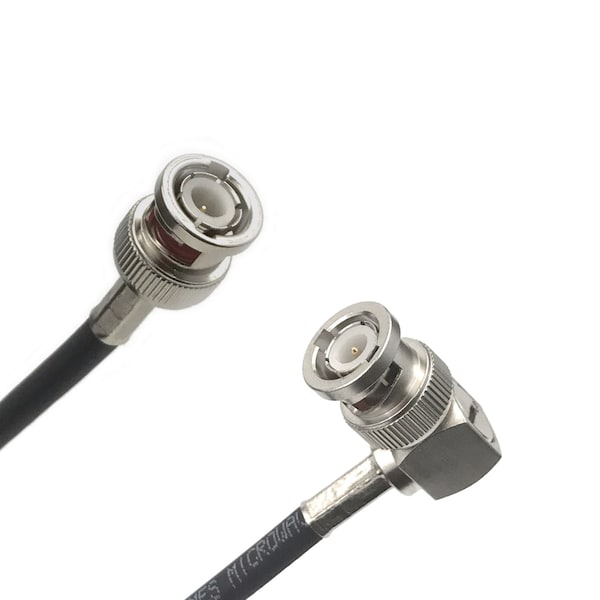 Conjunto de cable coaxial RG-223 con conectores BNC (macho) a BNC (macho RA), 50 ohmios de impedancia, longitud de 50 pies - R-CX-1301-600