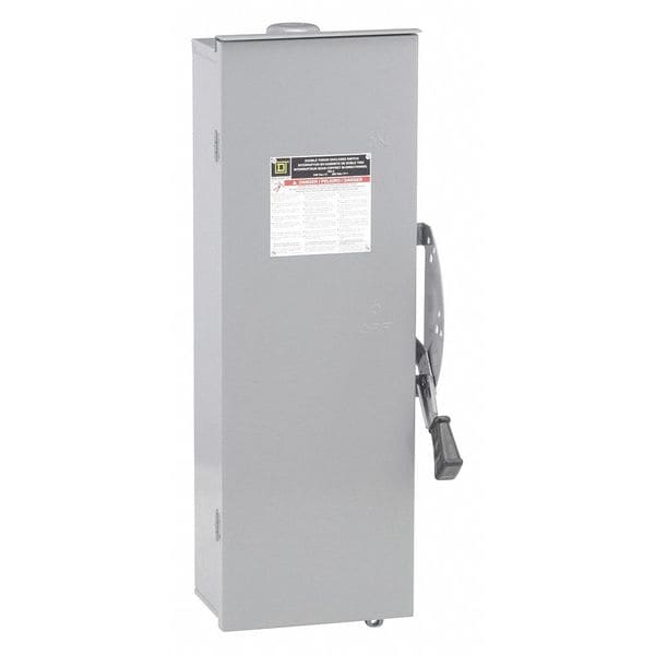 Interruptor de seguridad Square D no fusible, resistente, 240V AC/DC, 2PDT, 100 A, NEMA 3R - DTU223RB