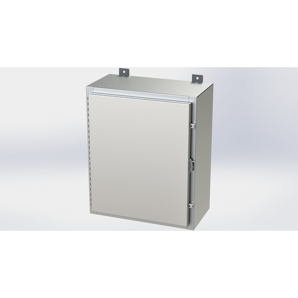 Saginaw Control & Engineering 304 Stainless Steel Electrical Enclosures, 24 in H, 10 in D, 20 in W, NEMA 4X, Hinged - SCE-24H2010SSLP