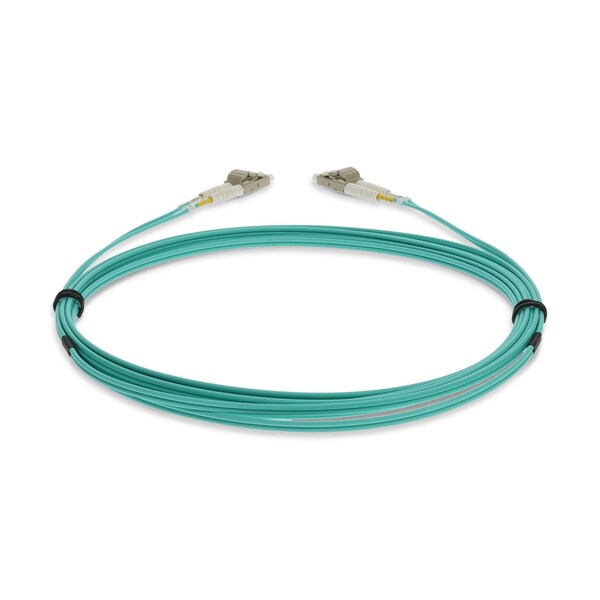 Cable de parche de fibra LC macho a LC macho OM4 dúplex LSZH de 2M en color verde agua - ADD-LC-LC-2M5OM4LZ
