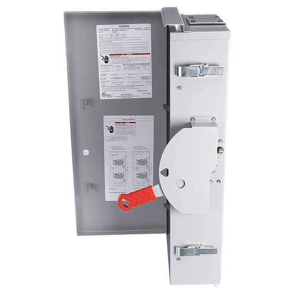 Interruptor de seguridad Siemens sin fusible, servicio general, 240V AC, 2PST, 100 A, NEMA 3R - DTGNF223R