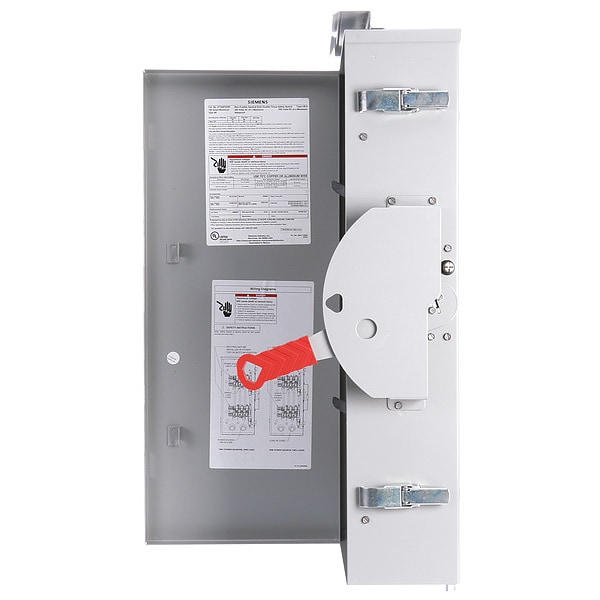 Interruptor de seguridad Siemens sin fusible, servicio general, 240V AC, 2PST, 100 A, NEMA 3R - DTGNF223R