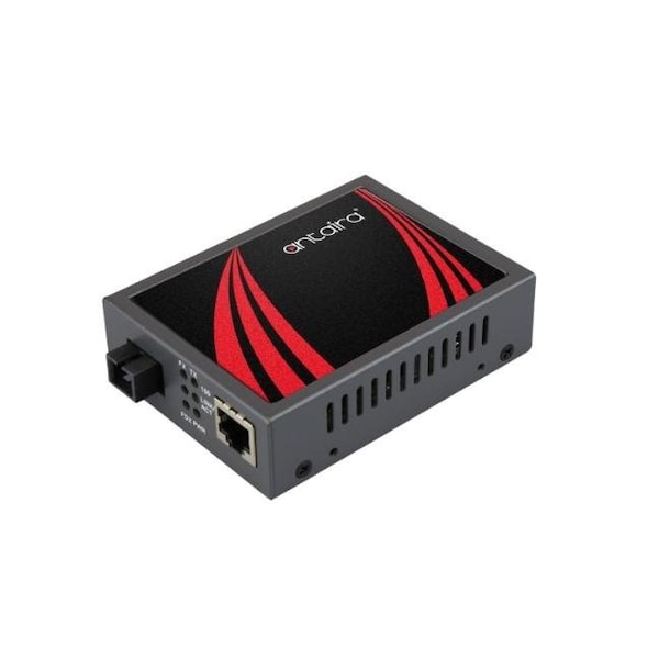 Antaira 10/100/1000TX a 1000LX Fibra Óptica Única WDM-B, Monomodo 10KM, TX1550nm RX13 - EMC-0201G-SC-WB-S1