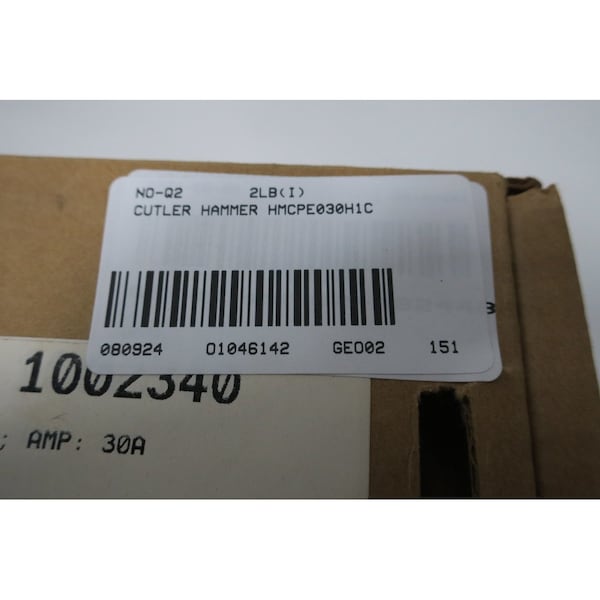 Eaton Cutler-Hammer 3P 30A AMP 600V-AC 250V-DC MOLDED CASE CIRCUIT BREAKER - HMCPE030H1C