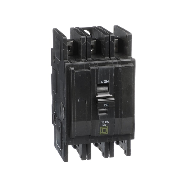 Square D Miniature Circuit Breaker, QOU Series, 20A, 3 Pole, 120/240V AC, 10kA at 120/240V AC - QOU3205283