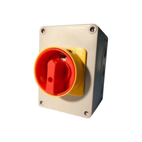 Controles Springer Co Springer Controls / MERZ ML1-025-AR3E, 25A, 3 Polos, Interruptor de desconexión cerrado, Rojo/Amarillo - ML1-025-AR3E