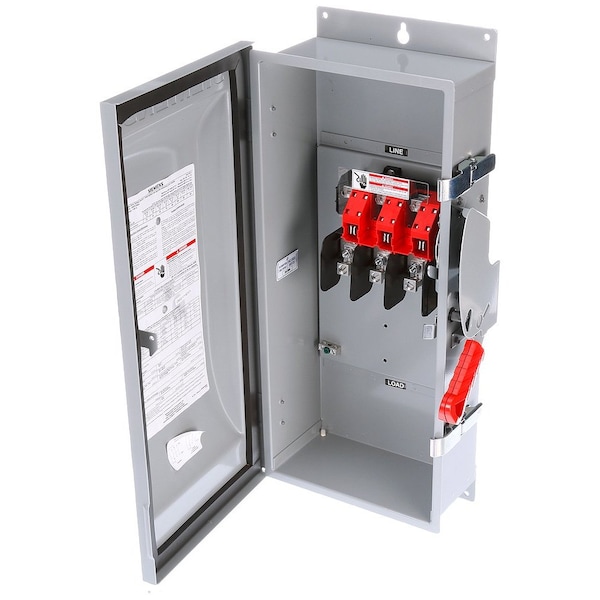 Interruptor de seguridad Siemens sin fusibles, uso rudo, 600V CA, 3PST, 100 A, NEMA 3R - HNF363J
