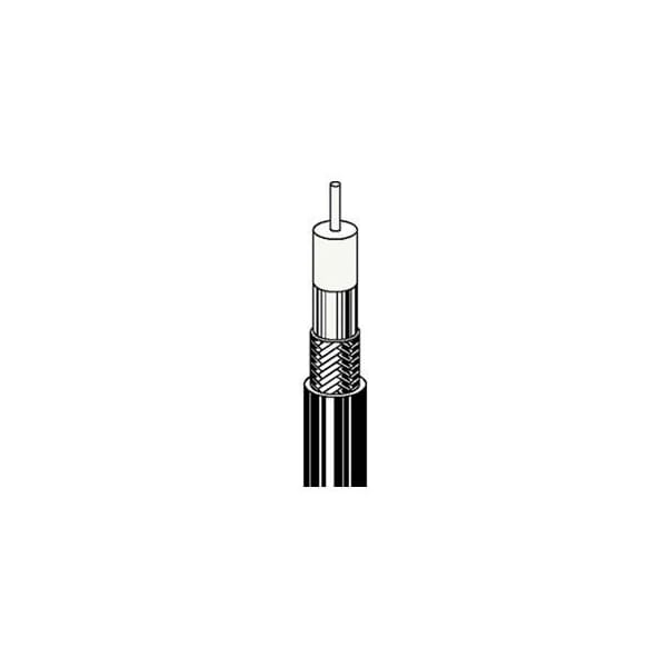 Tecnología de Conectividad Convergente Cable Coaxial CATV RG6/U 18AWG de Acero Galvanizado con Cobertura de 100% en Foil en Caja de 1000 pies - Negro