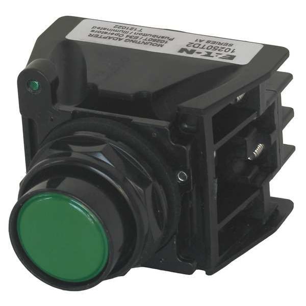 Botón pulsador para ubicaciones peligrosas Eaton con contactos, 30 mm, 1 normalmente cerrado, 1 normalmente abierto, verde - E34EX706G