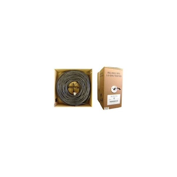 Swe-Tech 3C Bulk RG59/U Coaxial Cable, Black, 20 AWG, Solid Core, Copper, Pullbox, 1000 foot - FWT10X3-022TH-20