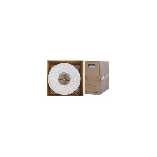 Swe-Tech 3C RG6U 18AWG Quad Shield, Pure Copper 3 GHz Coaxial Cable, White, 1000 ft, Pullbox - FWT10X4-2191TH